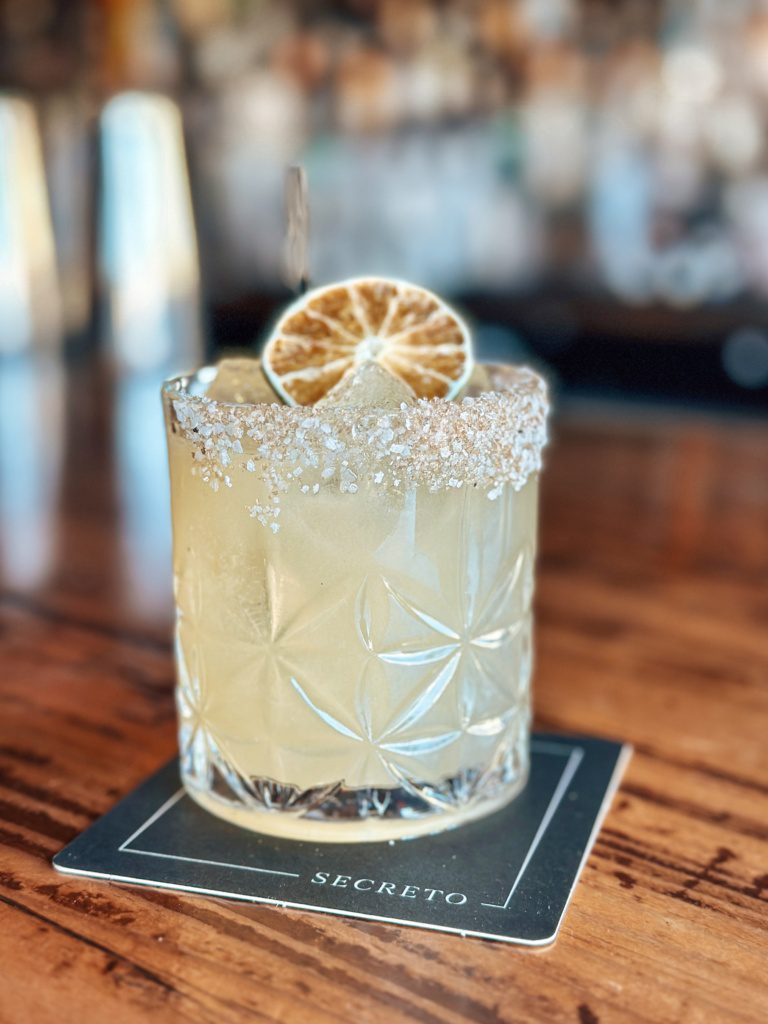 Secreto Restaurant signature dishes Smoked Sage Margarita
Green Chile Cheeseburger
Frito Pie